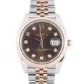 Rolex 126331 Datejust 41 mm 18K Rose Gold Fluted Bezel Chocolate Brown Diamond Dial Jubilee Bracelet Box and Papers 2016
