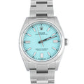 Rolex 126000 Oyster Perpetual 36 mm Smooth Bezel Turquoise Blue Index Dial Oyster Bracelet Box and Papers 2025