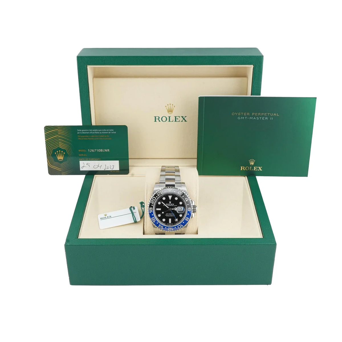 Rolex 126710BLNR GMT-Master II "Batman" 40 mm Ceramic Bezel Oyster Bracelet Box and Papers 2023
