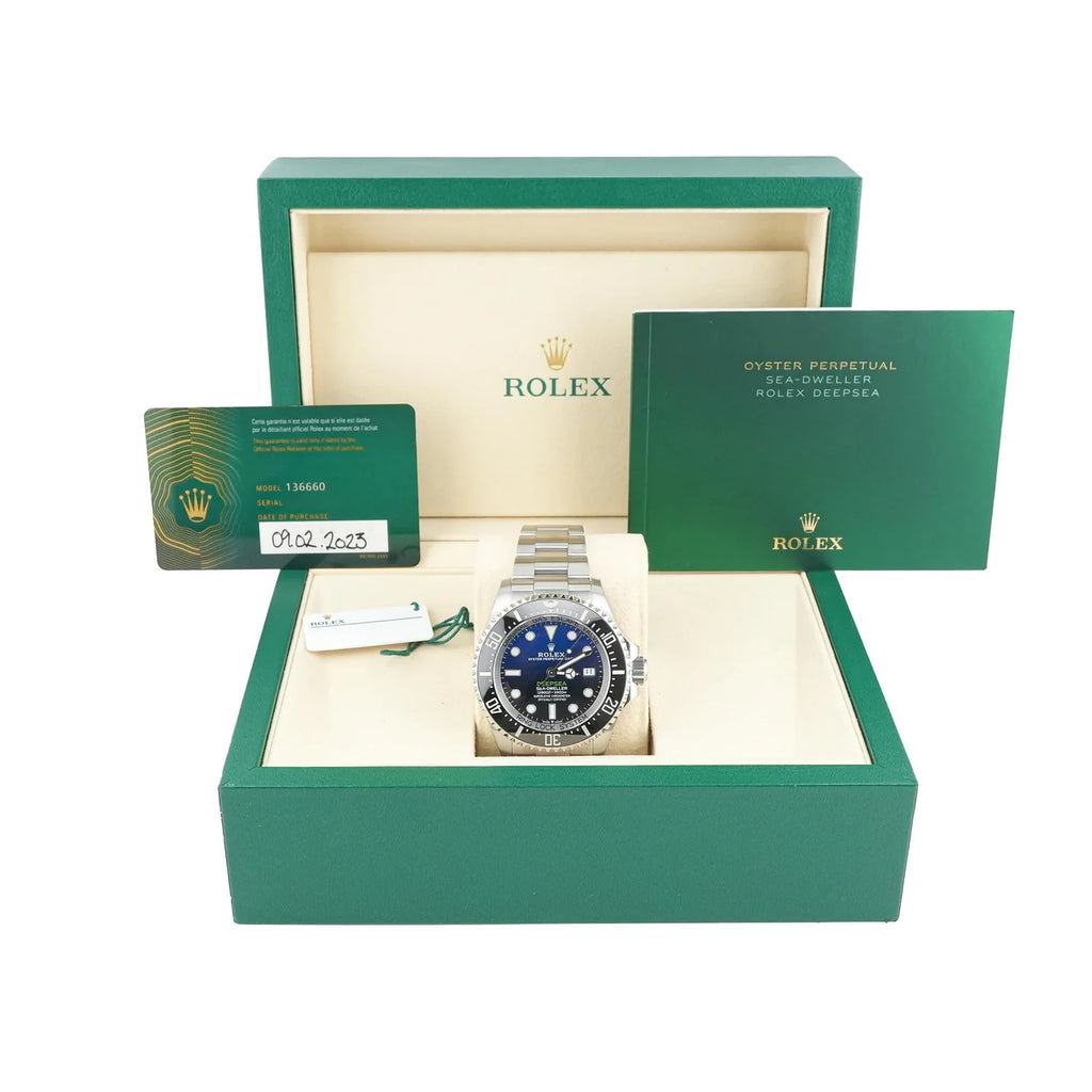 Rolex 136660 Sea-dweller Deepsea James Cameron 44 mm Blue Dial Oyster Bracelet Box and Papers 2023