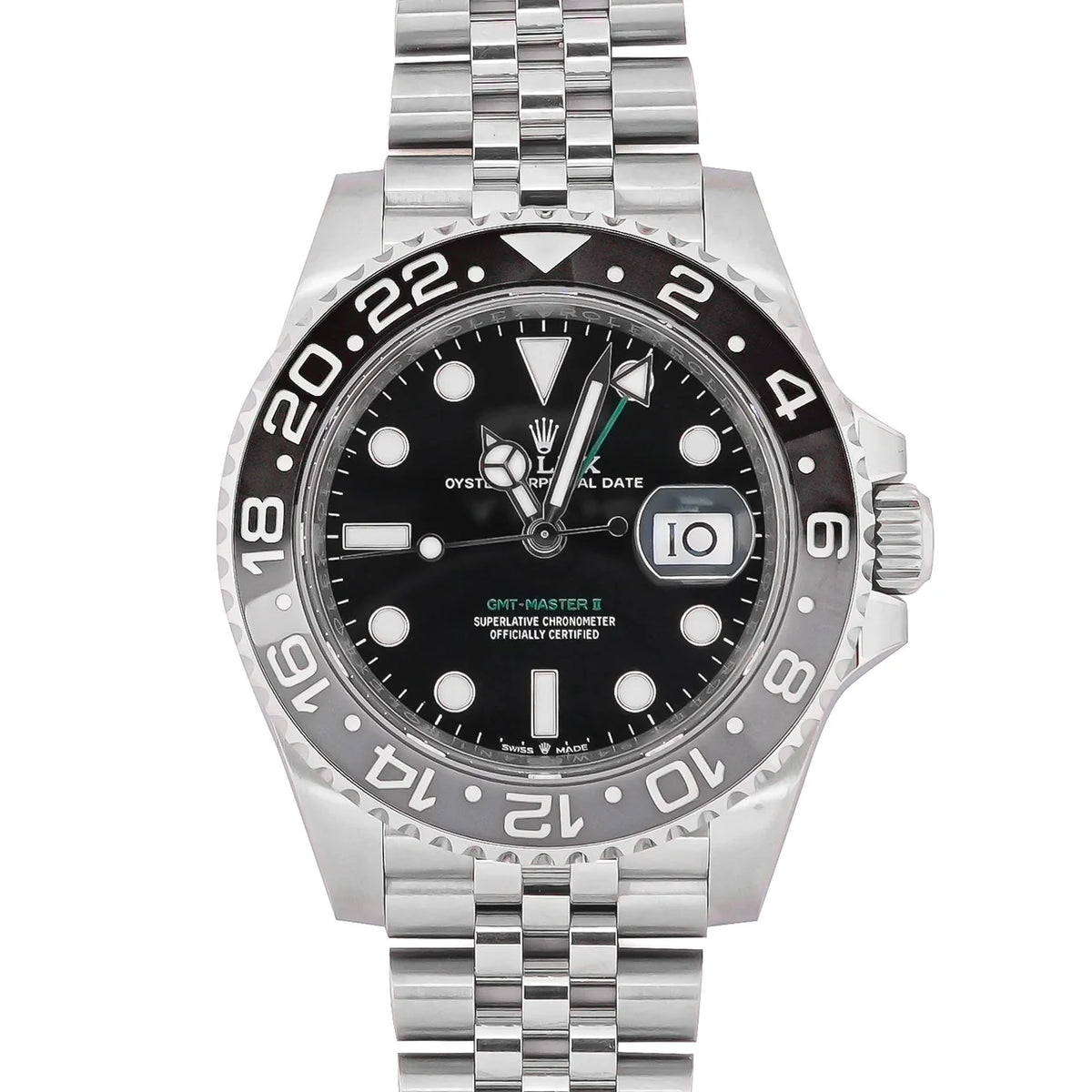 Rolex 126710GRNR GMT-Master II 40 mm Bruce Wayne Black Dial Jubilee Bracelet Box and Papers 2026