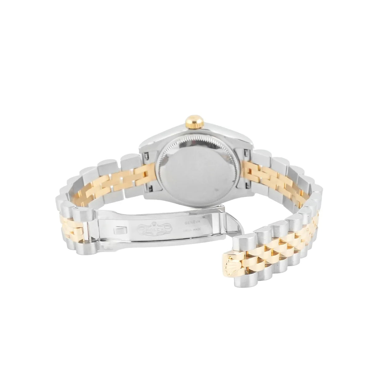 Rolex 179173 Lady-Datejust 26 mm 18K Yellow Gold Fluted Bezel Champagne Roman Dial Jubilee Bracelet Box and Papers 2009