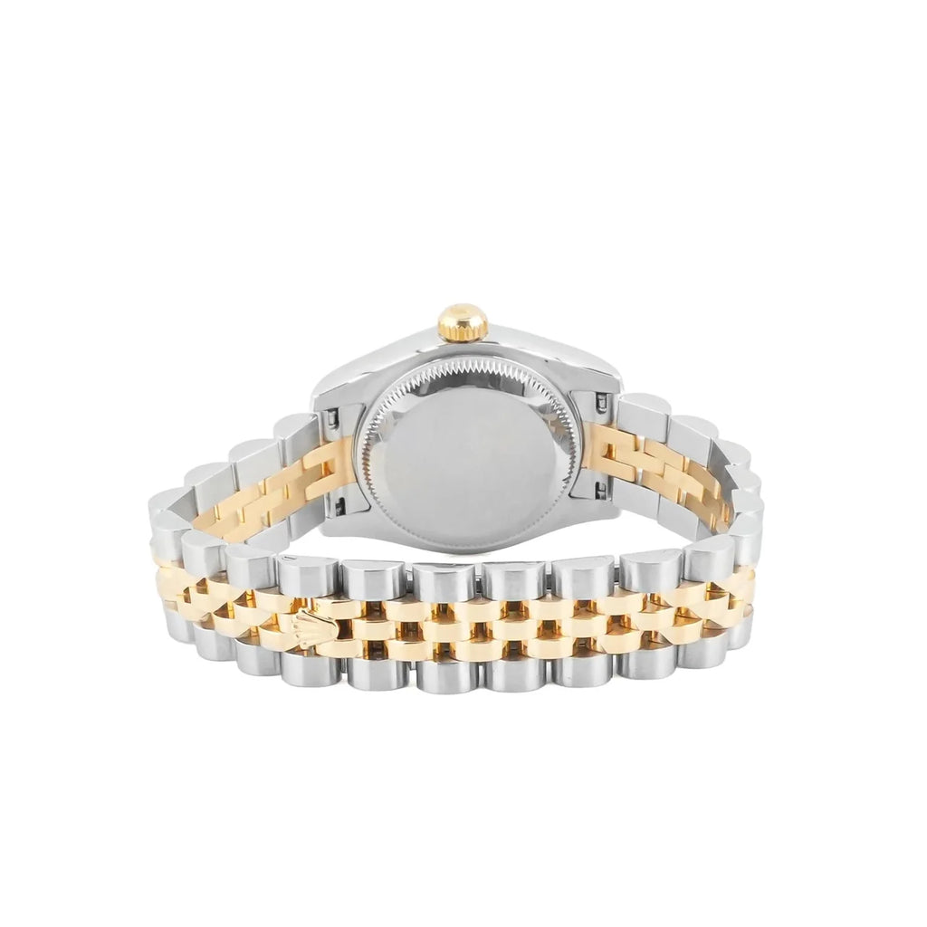 Rolex 179173 Lady-Datejust 26 mm 18K Yellow Gold Fluted Bezel Champagne Roman Dial Jubilee Bracelet Box and Papers 2009